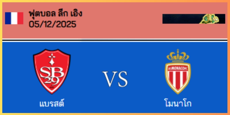 วิเคราะห์บอล ลีก เอิง : แบรสต์ VS โมนาโก